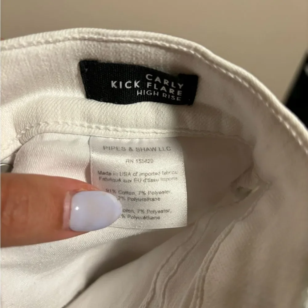 Veronica Beard Carly Kick-Flare High Rise Jeans White- Size 31 (12) - Picture 10 of 12